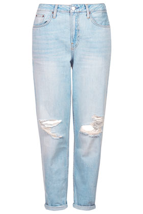 Topshop - Gebleichte, ausgefranste MOTO Hayden Jeans - Stone Gebleicht