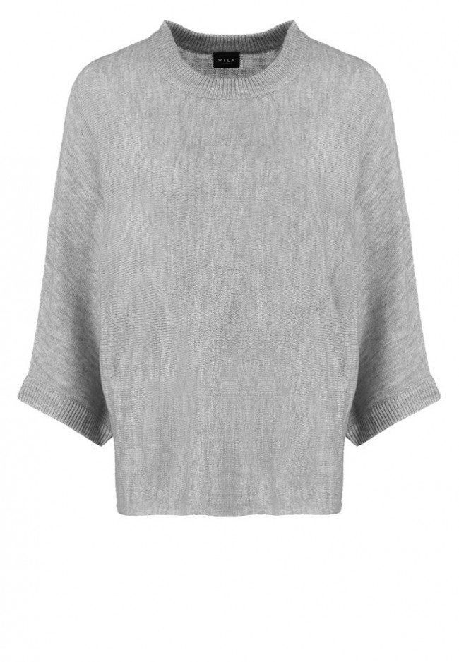 Vila VIRUQ Strickpullover light grey melange