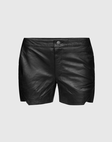 Y.A.S Ledershorts Carrie Damen schwarz