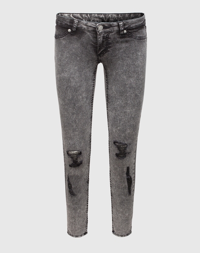 CHEAP MONDAY Ripped Denim Spray Damen grau