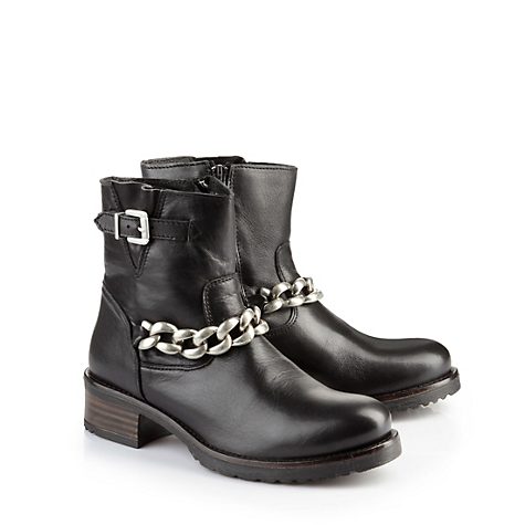 Buffalo Biker Booties in schwarz