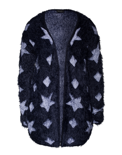 VILA Fluffy Oversize Strickjacke Starlook blau